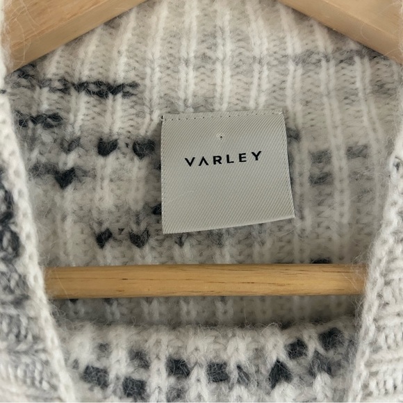 Varley Belgrave Knit Sweater in Egret/Charcoal sz XS - Picture 4 of 6